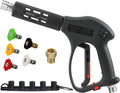 M MINGLE High Pressure Washer Gun | 5000 PSI Short Gun with 5 Nozzles