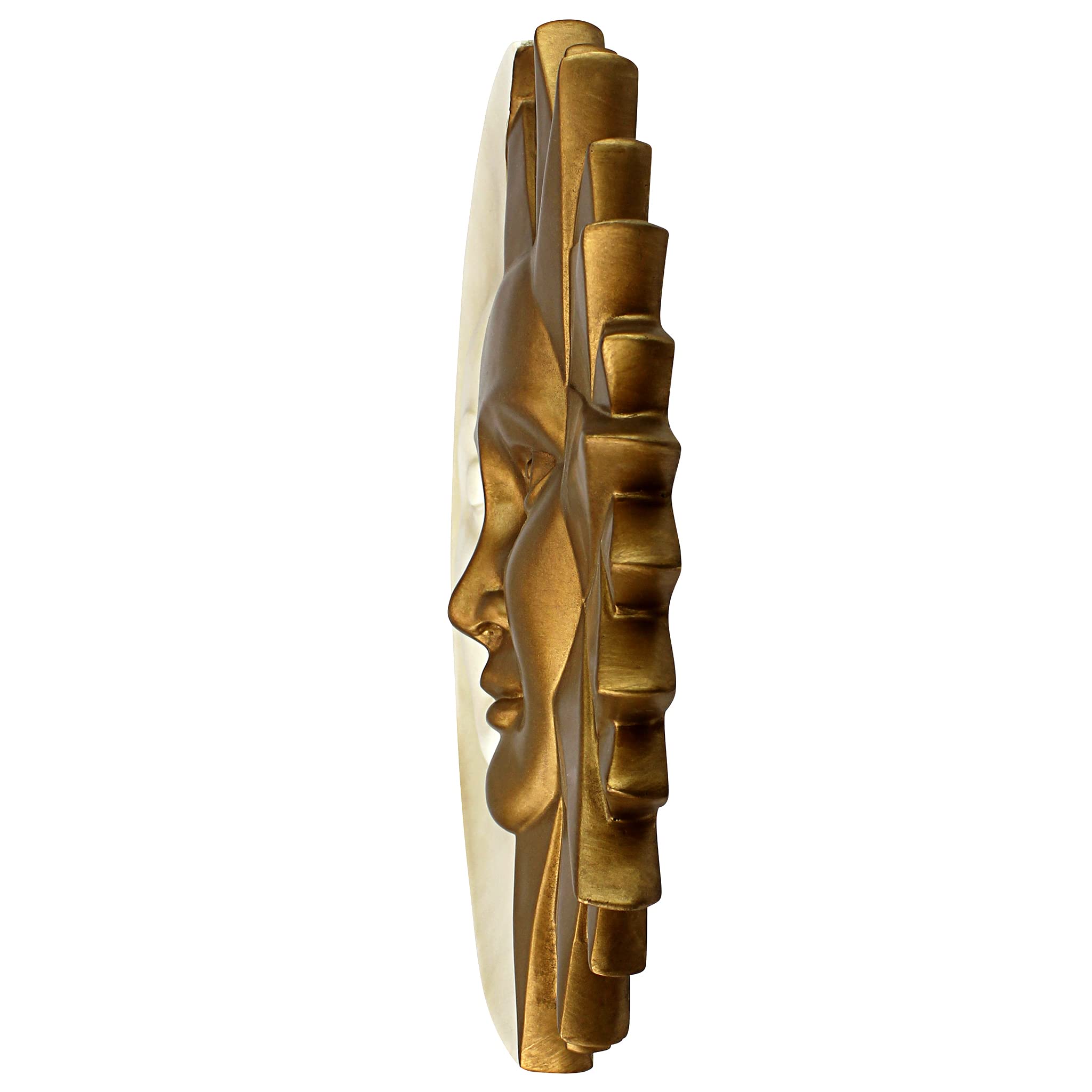 Design Toscano Sun and Moon Outdoor Wall Sculpture | Faux Gold & Ivory