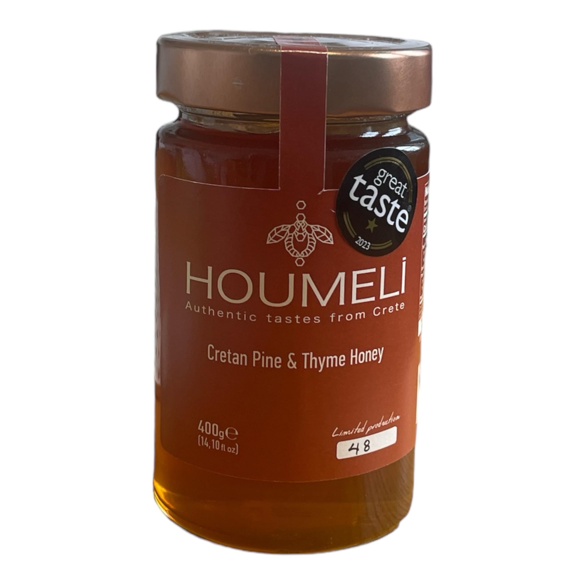 Houmeli Greek Raw Honey – Organic Thyme and Pine from Crete, 400ml
