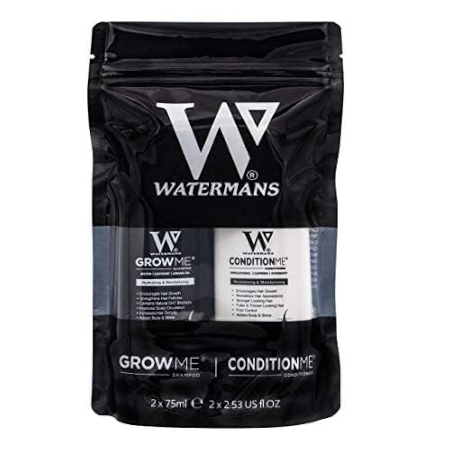 Watermans Hair Growth Travel Kit – 75ml Shampoo and Conditioner Set