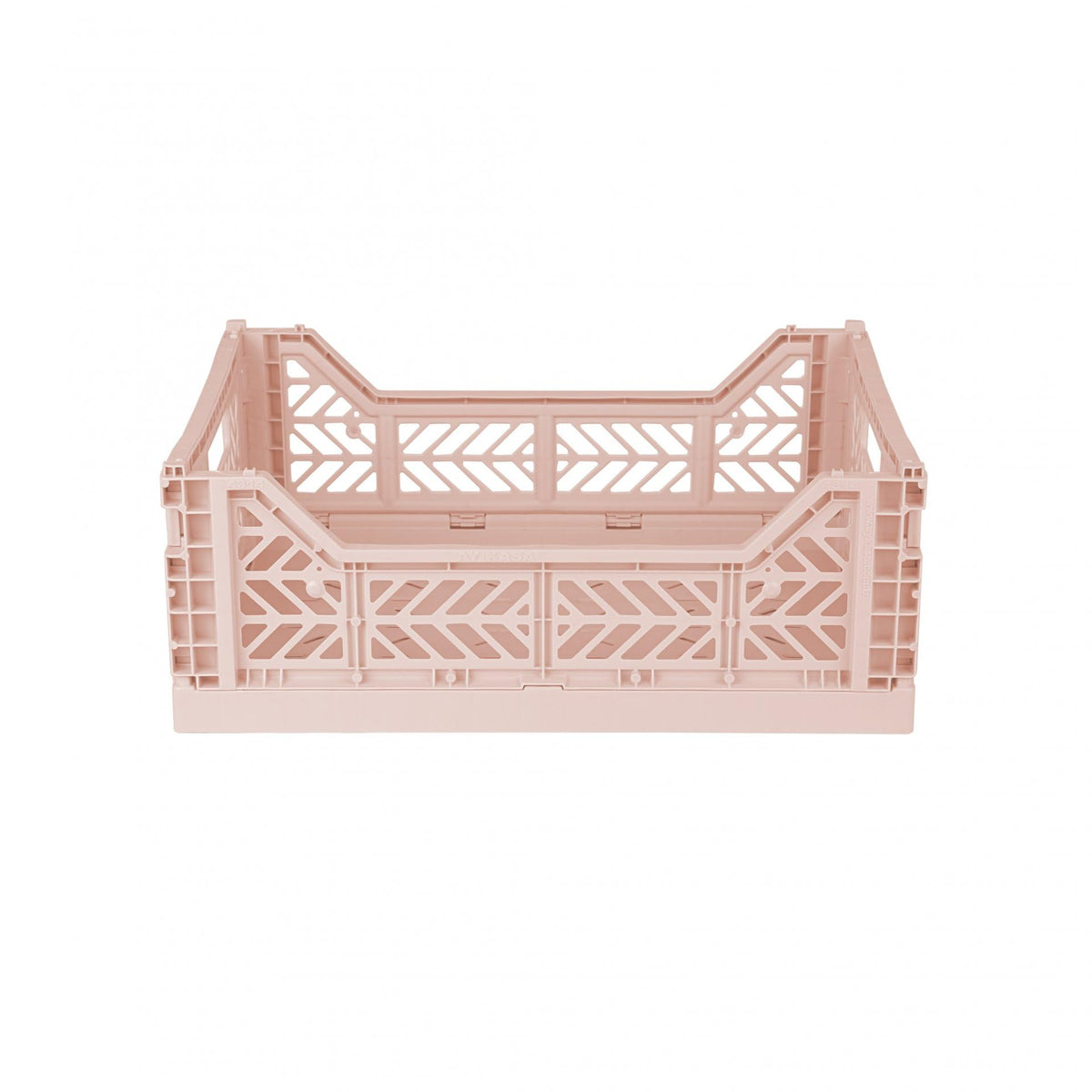 Ay-Kasa Folding Crate, Sturdy Folding Box, Plastic, Stackable, Milk Tea, Midi 40 x 30 x 14 cm