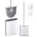 NEUTYPECHIC Silicone Toilet Brush | Wall-Mounted Quick-Drying Set, White