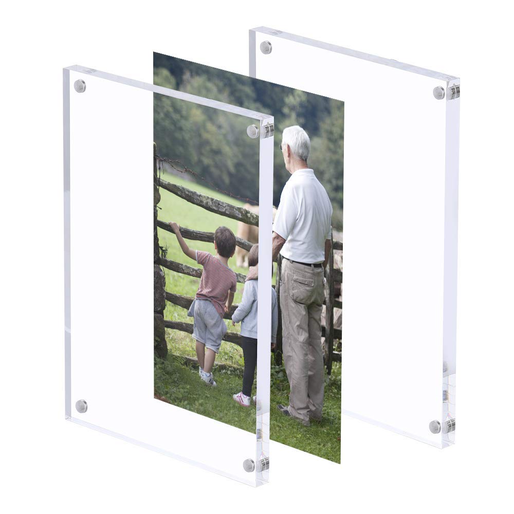 Acrylic Magnetic Picture Frames | 4x6 Clear Block Set of 5