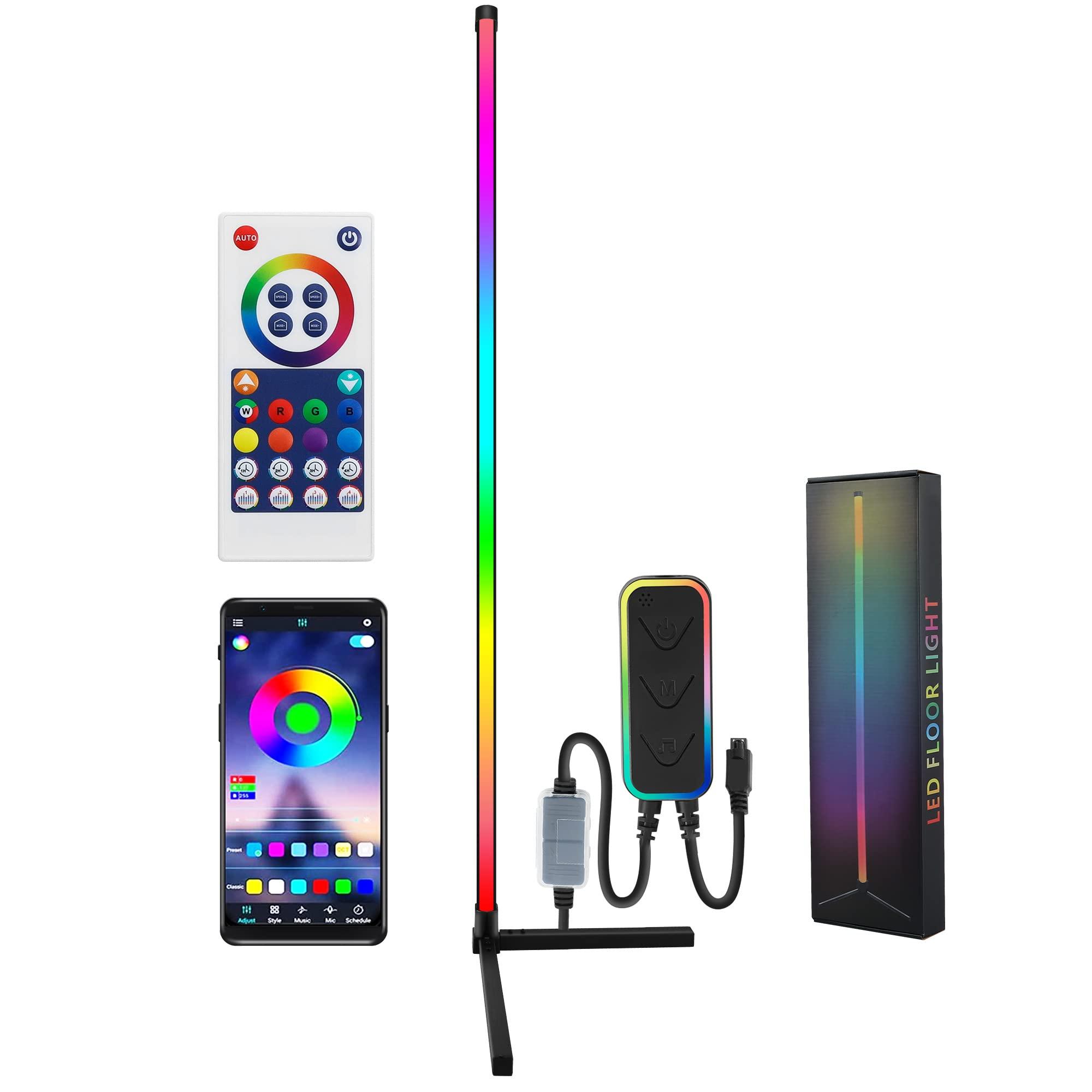 YOSION RGB LED Corner Floor Lamp – App Control & Music Sync Mood Light