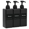 Jolof Store Black Soap Dispenser Set - 3 Pack 650ml Plastic Bottles