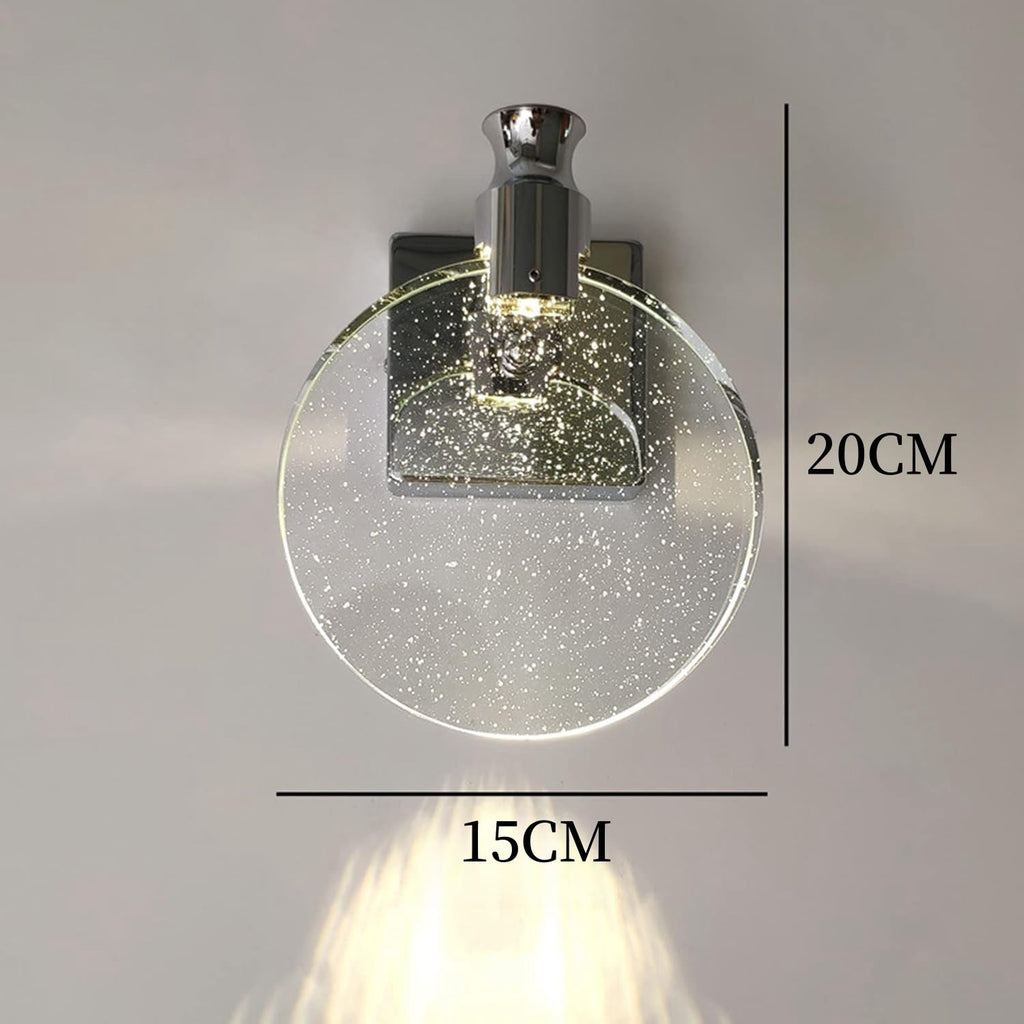 KRIPINC Crystal Wall Sconce – Nordic LED Art Deco Light for Bedroom, Silver