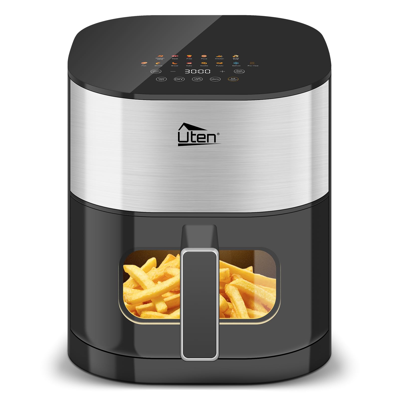 Uten Dual Blaze Air Fryer 5.5L | 14-in-1 Smart Cooker with Visual Window
