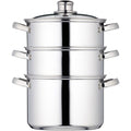 KitchenCraft 3 Tier Food Steamer Pan | 20cm Stainless Steel Induction Pot