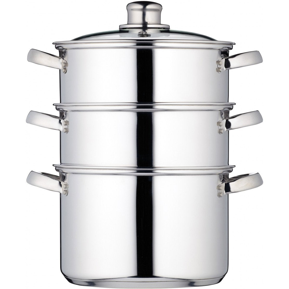 KitchenCraft 3 Tier Food Steamer Pan | 20cm Stainless Steel Induction Pot