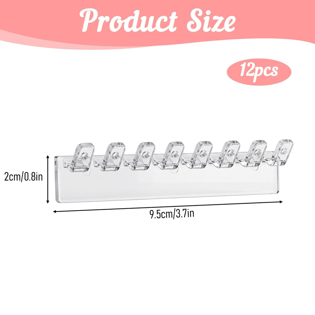 12Pcs Necklace Holder Wall Mounted, Acrylic Necklace Organizer with 8 Hooks - image 2