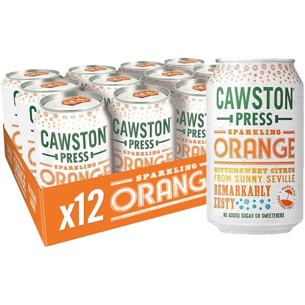 Cawston Press Sparkling Orange & Apple Juice - 330ml Cans (Pack of 12)