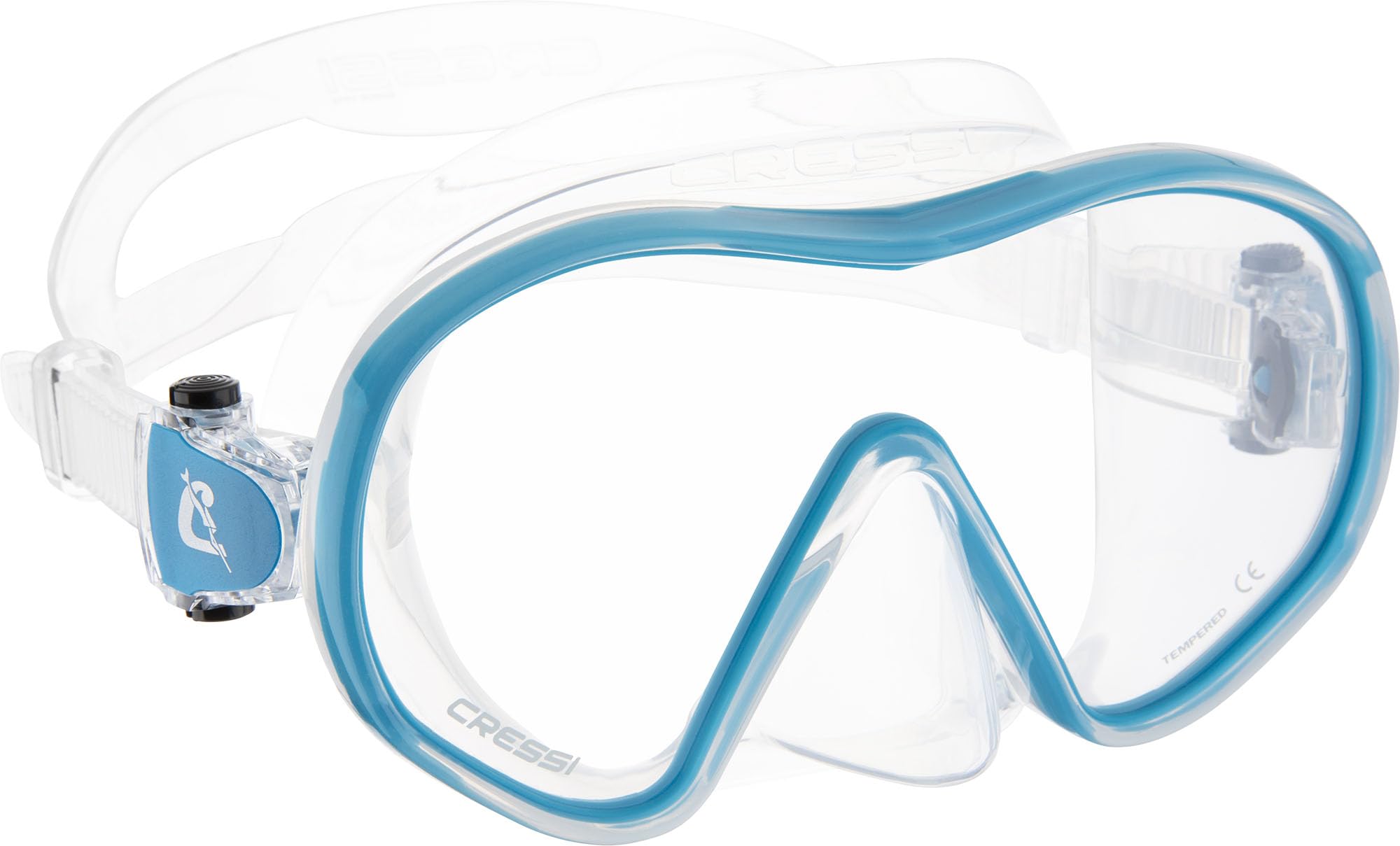 Cressi F-Dual Frameless Diving Mask & Supernova Dry Snorkel Set – Blue