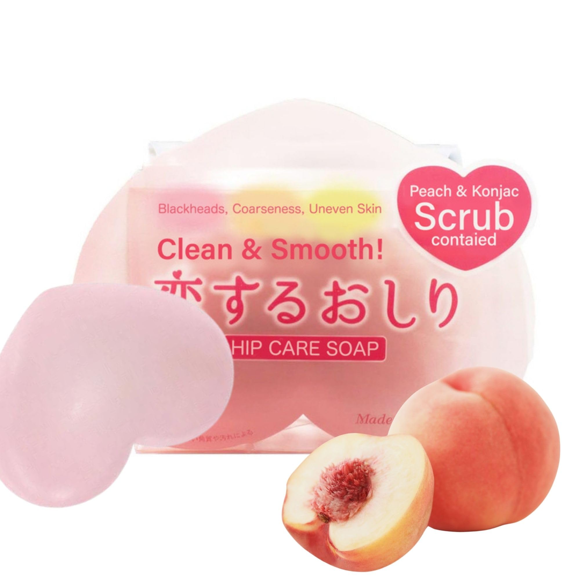 Pelican Soap Koisuru Oshiri Hip Care Soap – Peach Exfoliating 80g