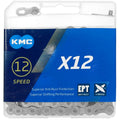 KMC X12 EPT 12-Speed Bicycle Chain | Rust-Proof 126 Links – Dark Silver