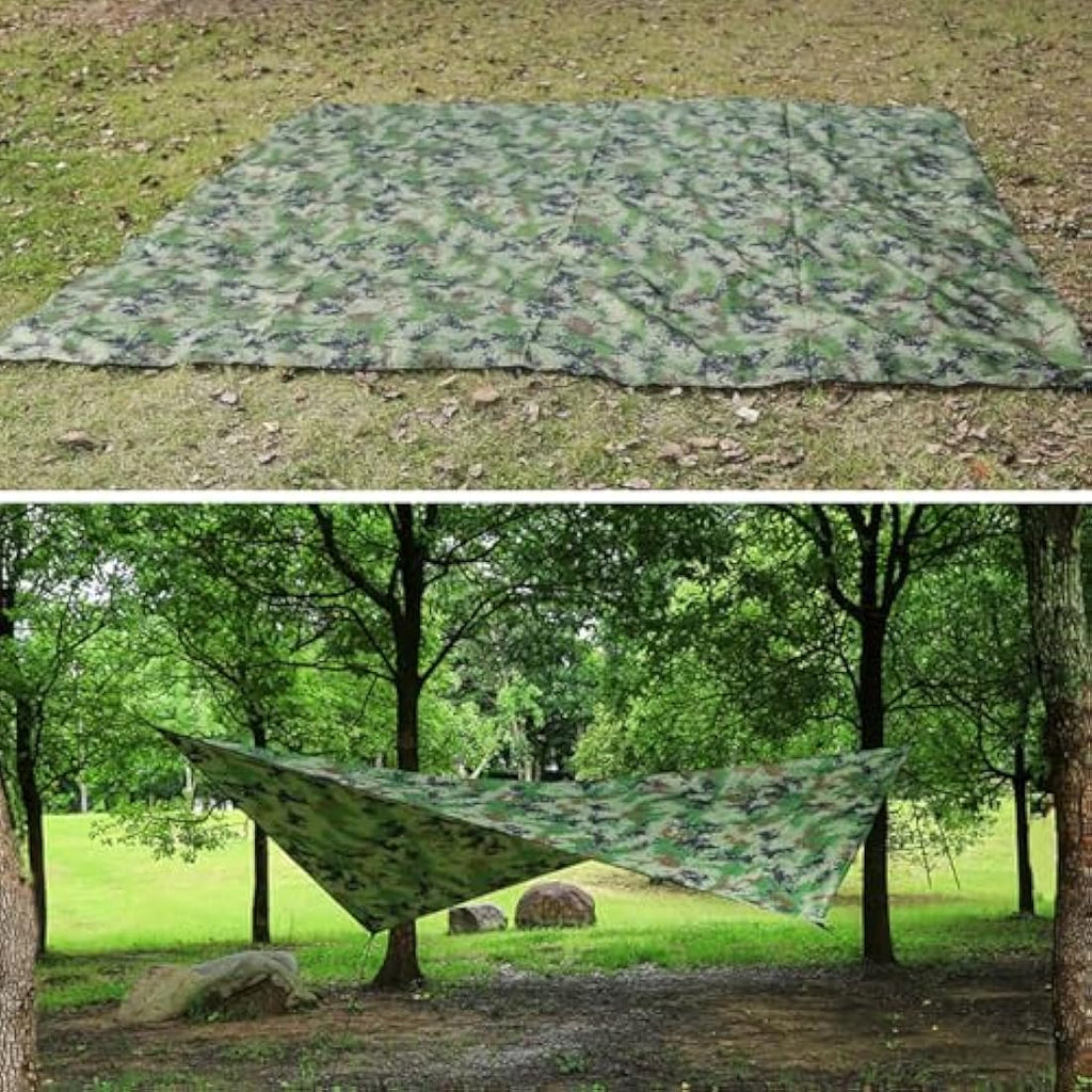 Waterproof Camping Tarp – Camouflage Rain Fly Shelter