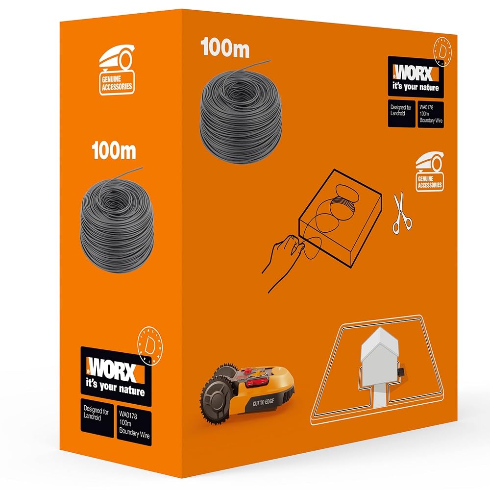 Worx WA0178 100m Perimeter Wire for Landroid Robot Mower - Black