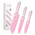 MEOWKIT 5-Piece Pink Kitchen Knife Set with Cat Paw Non-Stick Handle