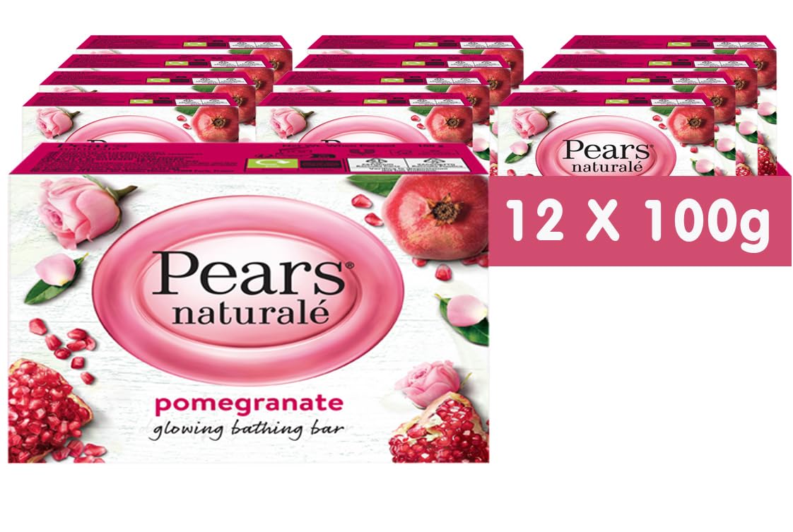 Pears Naturalé Pomegranate Soap Bar with Glycerin - 100g (Pack of 12)