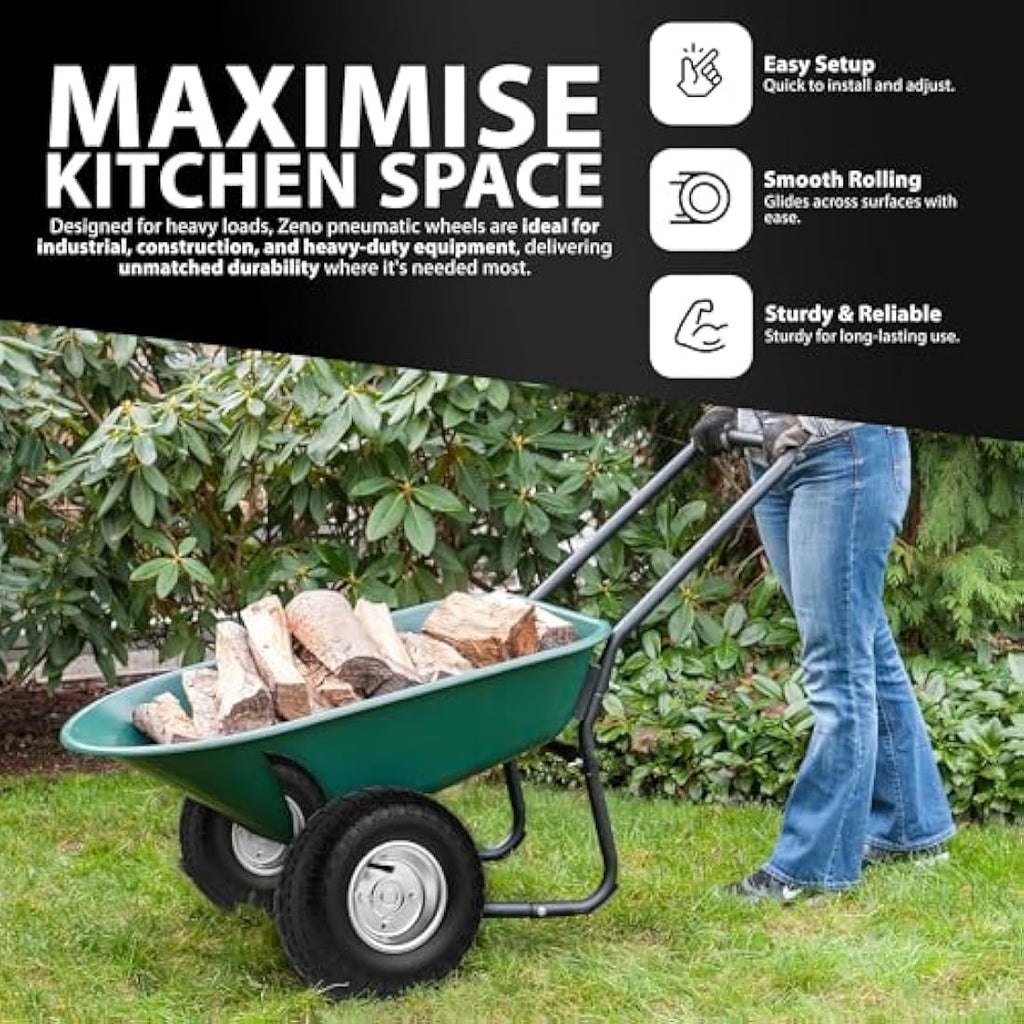 Wheelbarrow Wheels – 4 x 10" Puncture Proof Pneumatic Set