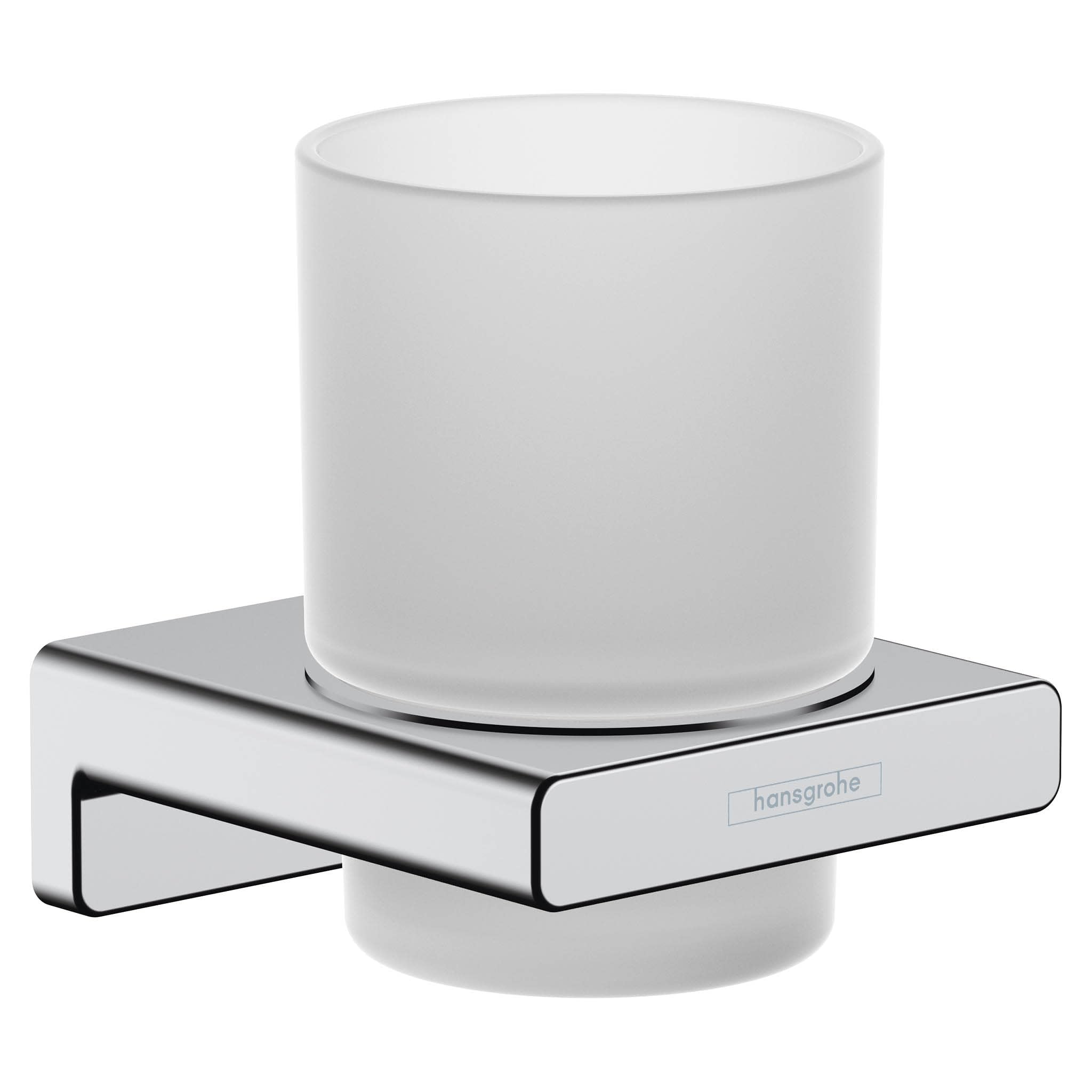 hansgrohe AddStoris Wall-Mounted Glass Toothbrush Tumbler - Chrome