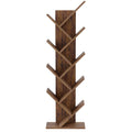 Mondeer Tree Bookshelf, 8 Tier Bookcase Free Standing, Rustic Brown - image 1