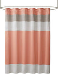 Madison Park Amherst Faux Silk Shower Curtain – Coral Pleated 72x72