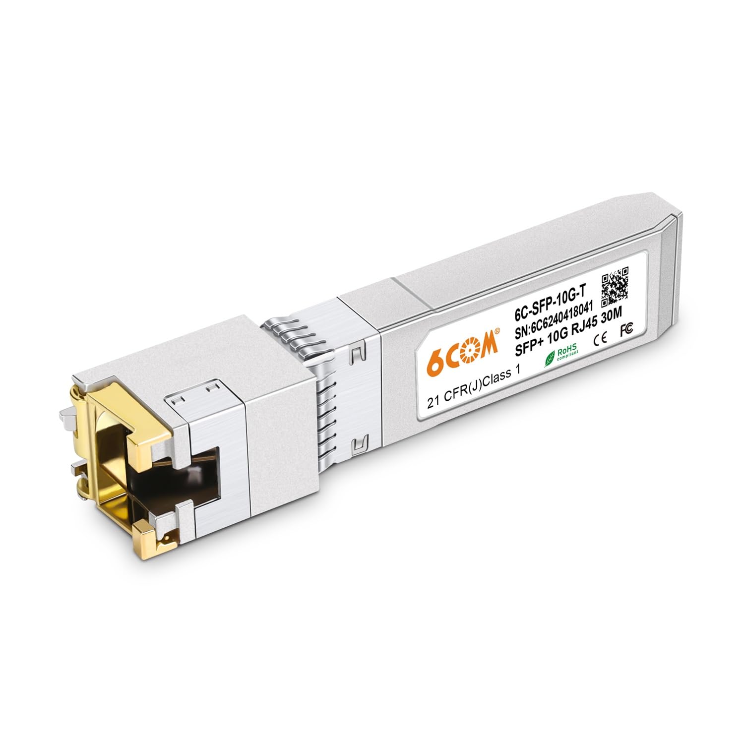 6COM 10GBase-T SFP+ to RJ45 Copper Transceiver – 30m CAT.6a/7