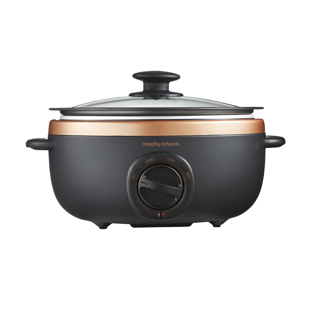 Morphy Richards Sear and Stew Slow Cooker - 3.5L Black & Rose Gold