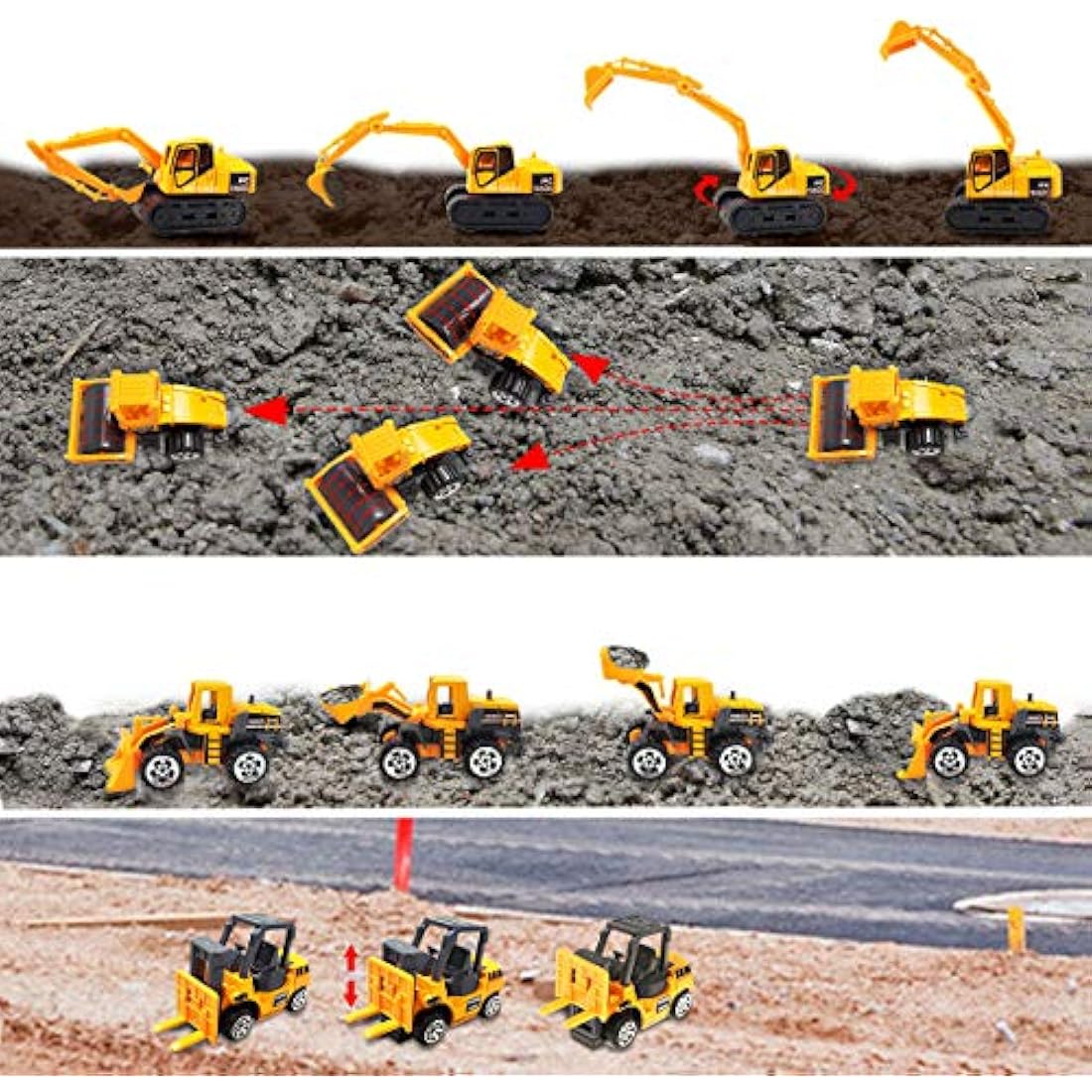 6-Pack Diecast Construction Vehicle Toy Set for Kids