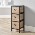 3 Drawer Solid Wood Chest – Industrial Metal Office Organiser