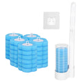FRIUSATE Disposable Toilet Brush Set | 32-Piece Wand Kit with Wall Holder