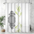 Uiiooazy Zen Spa Shower Curtain | Waterproof Mildew Resistant Polyester