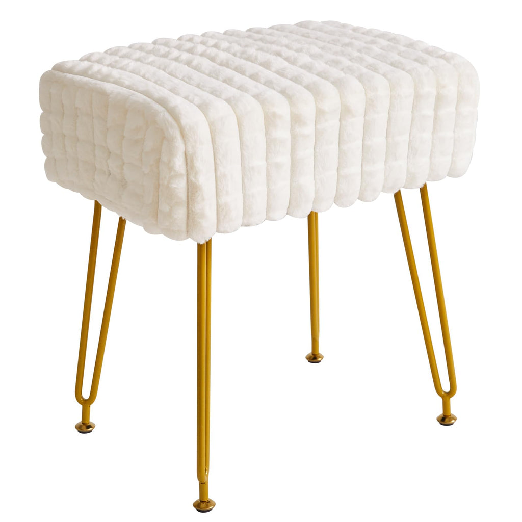 IBUYKE Makeup Vanity Chair, Rectangular Footrest Stool, White WBD003W - image 1