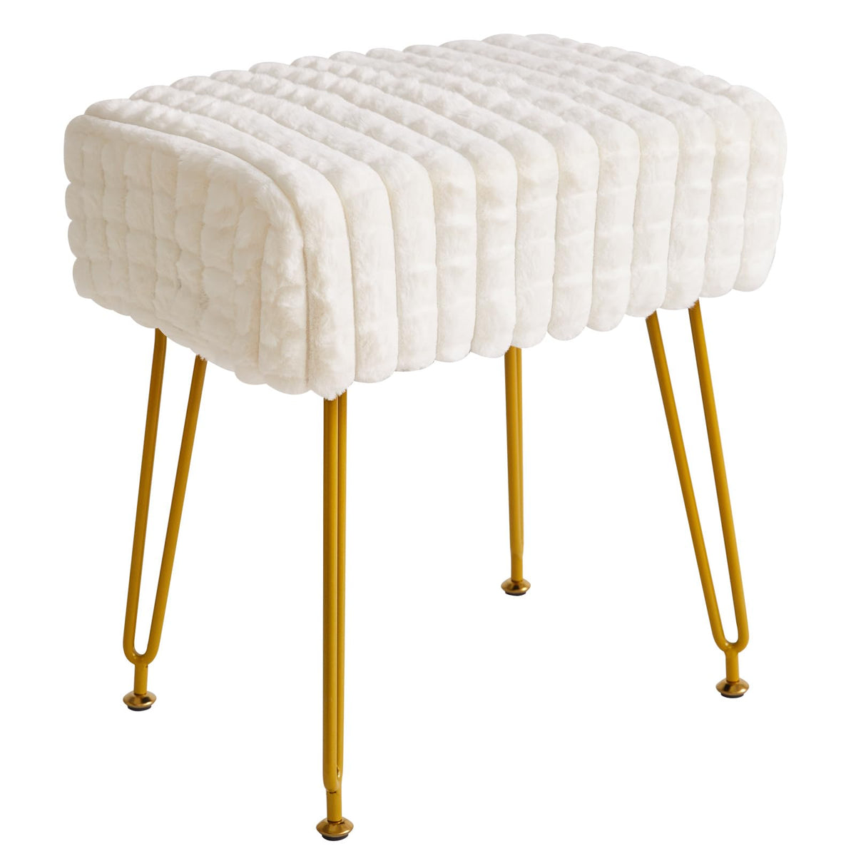 IBUYKE Makeup Vanity Chair, Rectangular Footrest Stool, White WBD003W - image 1