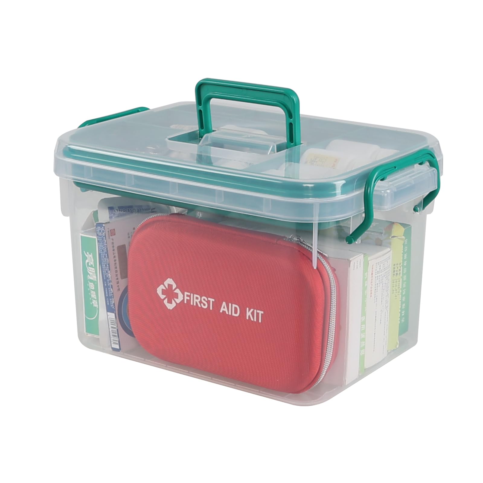 Yesdate Lockable Medicine Storage Box – 2-Tier Plastic First Aid Case