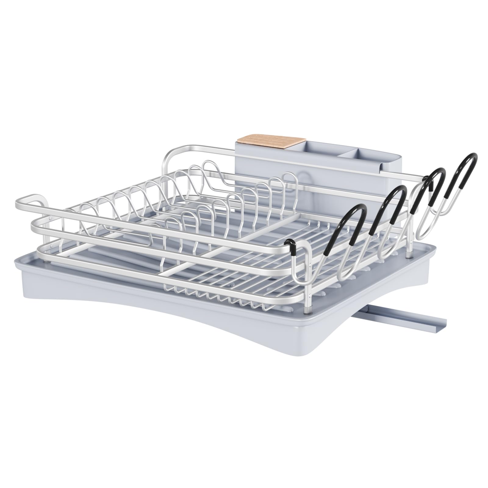 BRIAN & DANY Aluminum Dish Drying Rack | Rustproof Drainer with 360° Spout