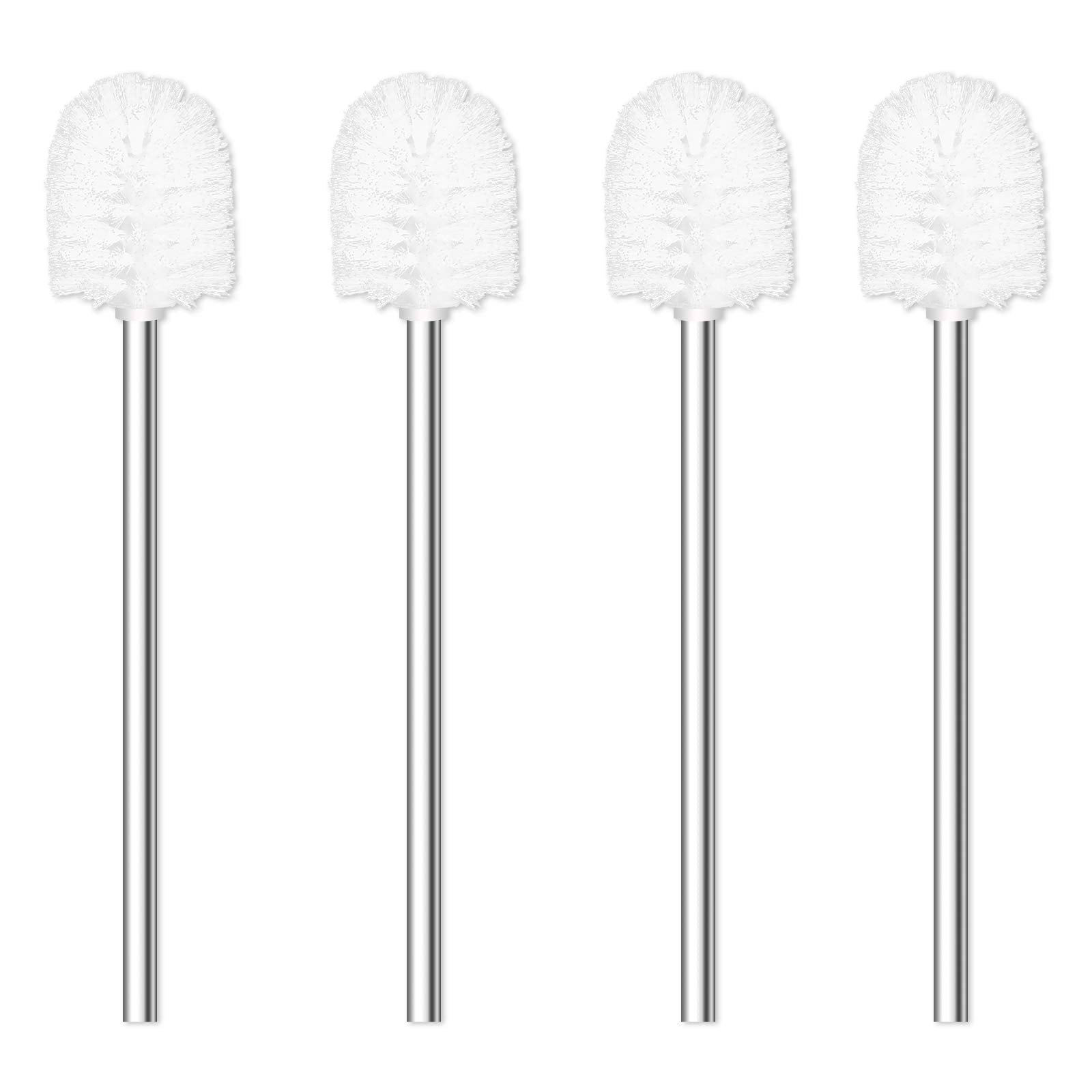 Jolof Store Toilet Brush Set – 4PCS Stainless Steel Handle (White)