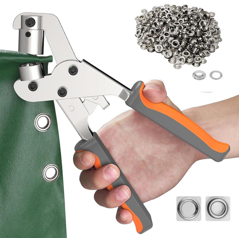 Grommet Tool Kit – 3/8 Inch Hole Punch Pliers with 500 Eyelets