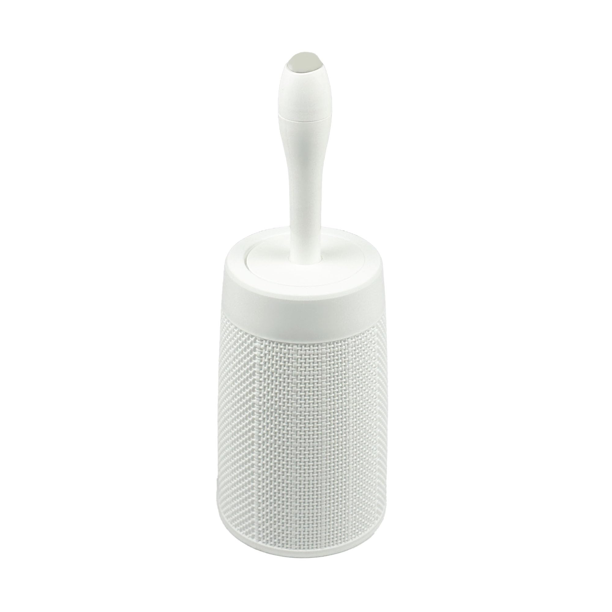 Addis Faux Hessian Toilet Brush with Detergent Dispenser – White