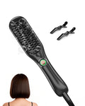 LANDOT Mini Hair Straightener Brush | Ionic Ceramic Travel Styler - Black