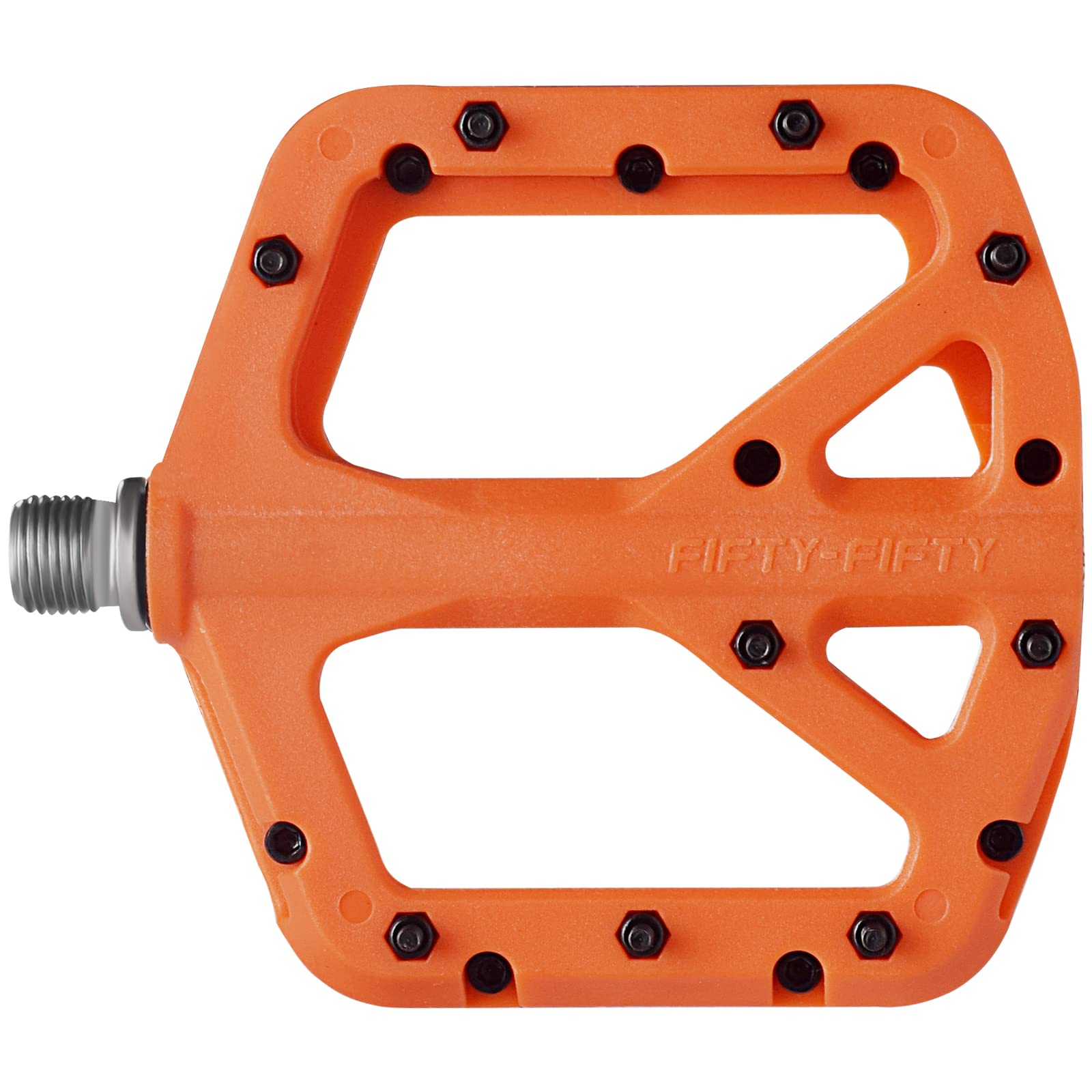 FIFTY-FIFTY Mountain Bike Pedals | Nylon Composite 9/16" Flat MTB - Orange