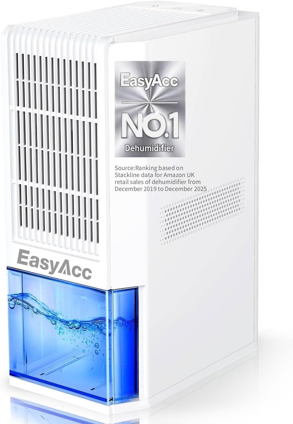 EasyAcc Reusable Dehumidifier - 1.3L/Day 2000ml Tank for Bathrooms