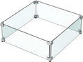 MESIDA 19.5" Square Fire Pit Glass Wind Guard | Tempered Glass Shield