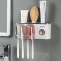 iHave Wall Mounted Toothbrush Holder with Toothpaste Dispenser - 2 Cups
