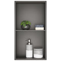 Sunrik Grey Stainless Steel Embedded Shower Niche with Shelf - 30x60x10cm