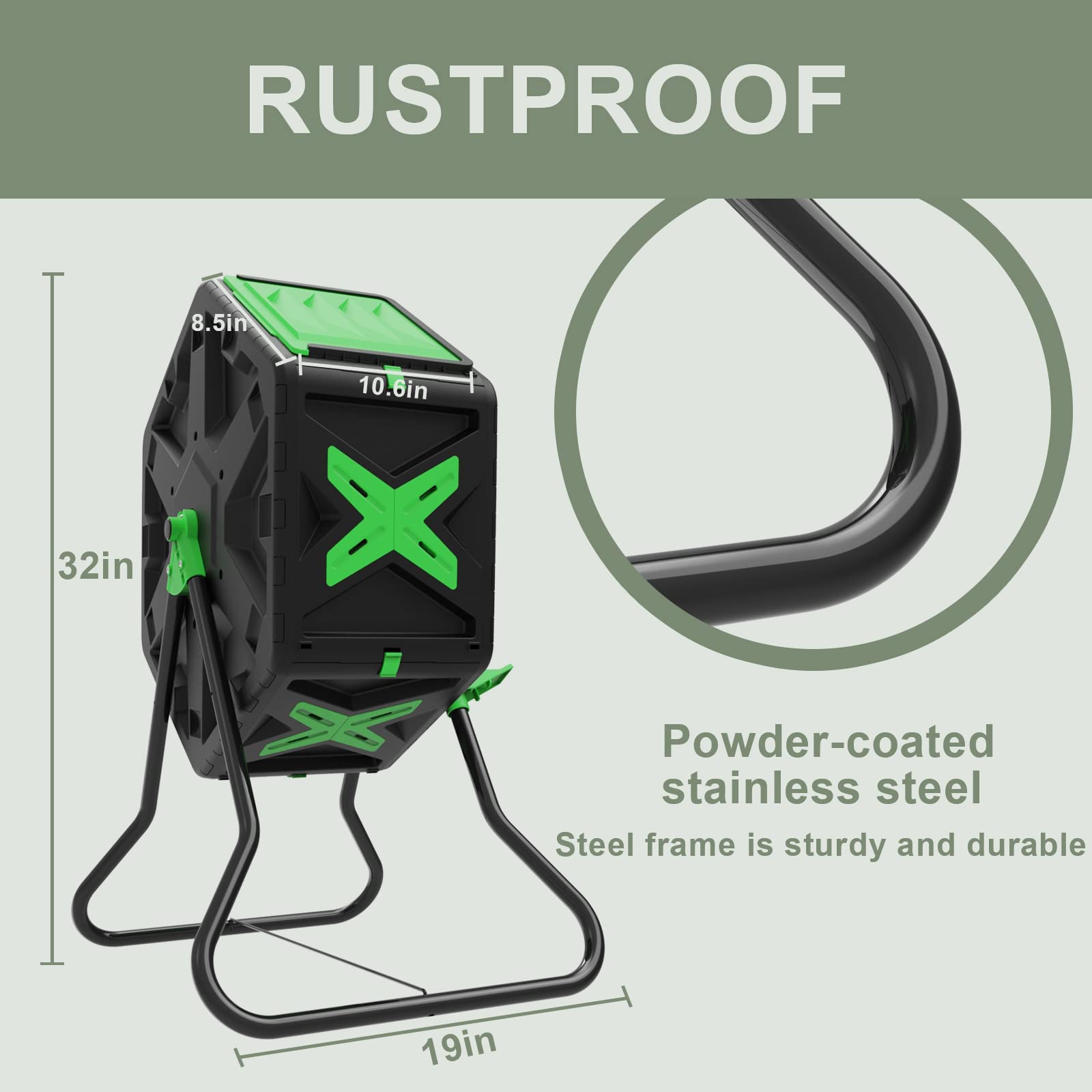 70L Tumbling Compost Bin – Single Chamber Garden Tumbler