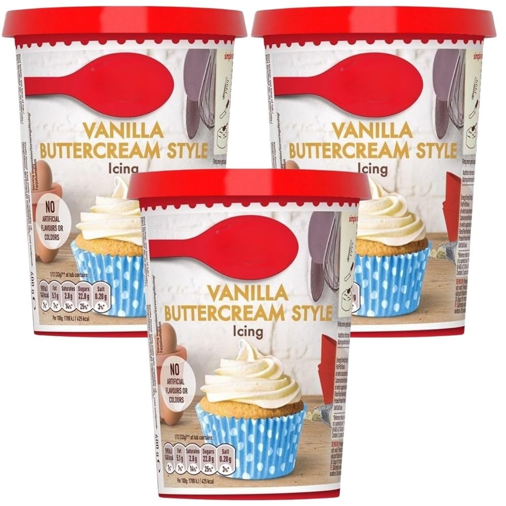 Vanilla Buttercream Icing – Ready to Use Cake Frosting 400g x 3