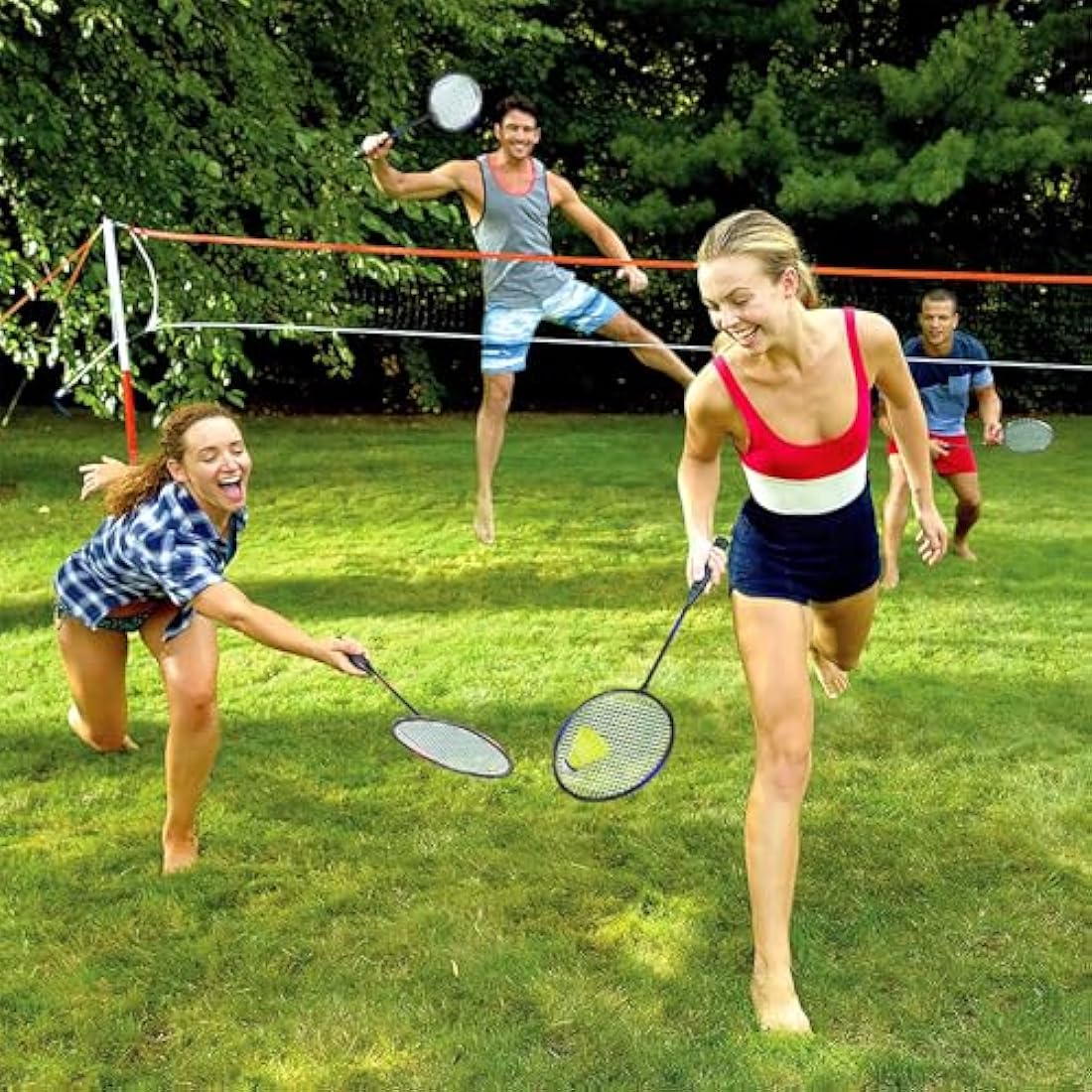 4-Player Badminton Racket Set with Shuttlecocks & Carry Bag