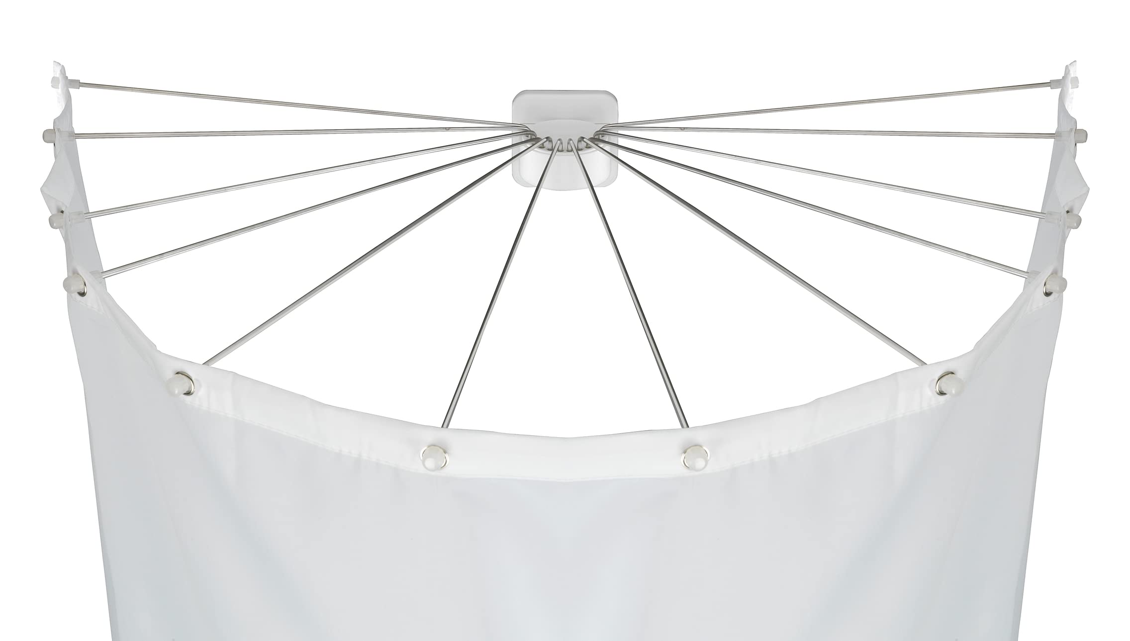 WENKO Shower Spider – 12 Arm Stainless Steel Curtain Holder, White