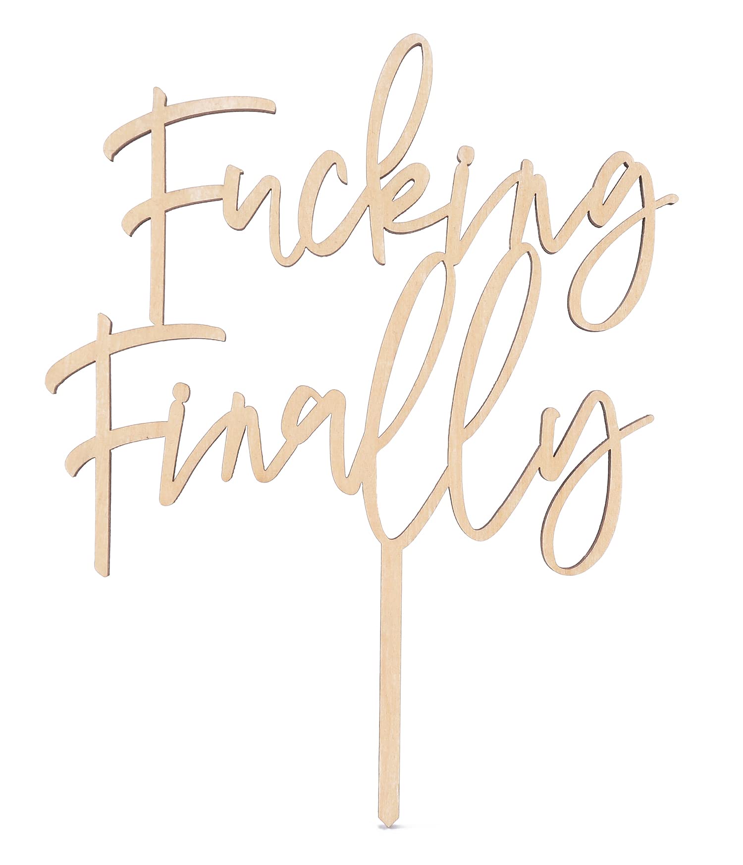 LOVENJOY Funny Finally Wedding Cake Topper | Rustic Wood Cake Decoration